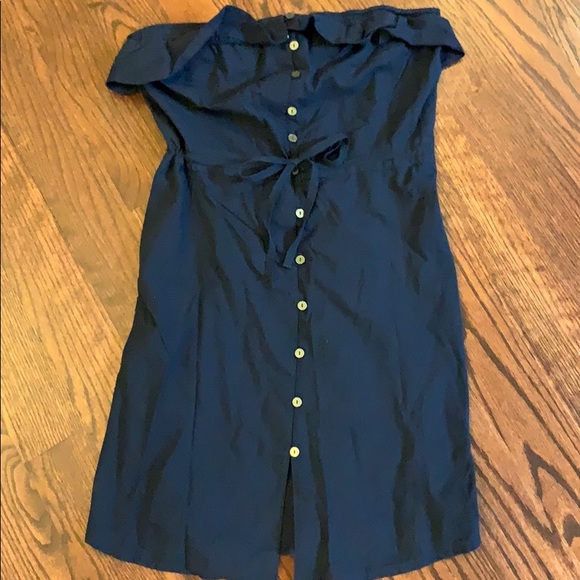 Juicy Couture Dresses & Skirts - Strapless Juicy Couture Navy Button Down Dress